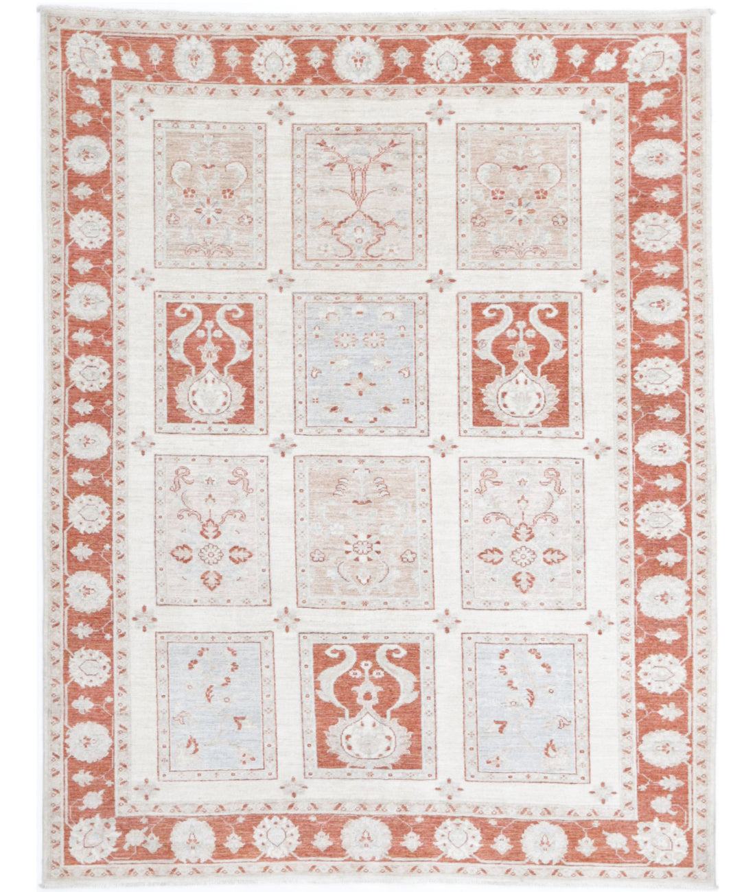 Bakhtiari 5'6'' X 7'2'' Hand-Knotted Wool Rug 5'6'' x 7'2'' (165 X 215) / Ivory / Red