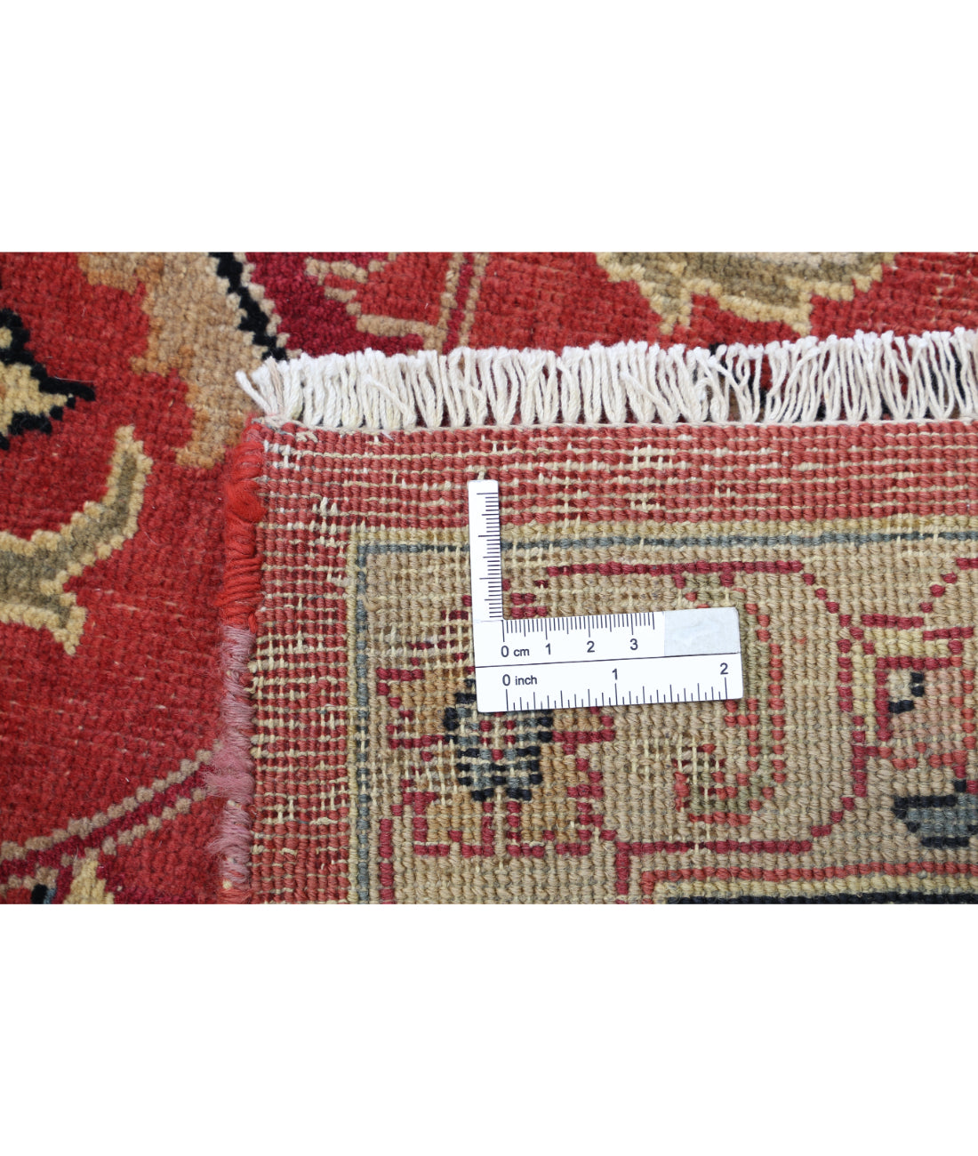 Agra 9'5'' X 12'5'' Hand-Knotted Wool Rug 9'5'' x 12'5'' (75 X 580) / Red / Black