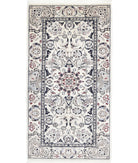 Heritage 2'0'' X 3'10'' Hand-Knotted Wool-Silk Rug 2'0'' x 3'10'' (60 X 115) / Ivory / Blue