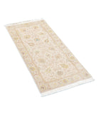 Agra 2'0'' X 4'1'' Hand-Knotted Wool Rug 2'0'' x 4'1'' (263 X 355) / Ivory / Gold