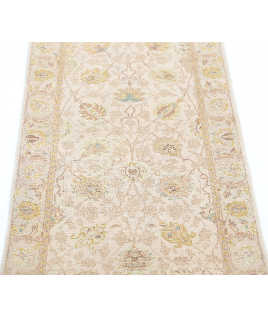 Agra 2'0'' X 4'1'' Hand-Knotted Wool Rug 2'0'' x 4'1'' (263 X 355) / Ivory / Gold