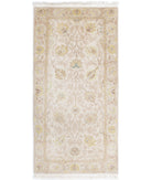 Agra 2'0'' X 4'1'' Hand-Knotted Wool Rug 2'0'' x 4'1'' (263 X 355) / Ivory / Gold