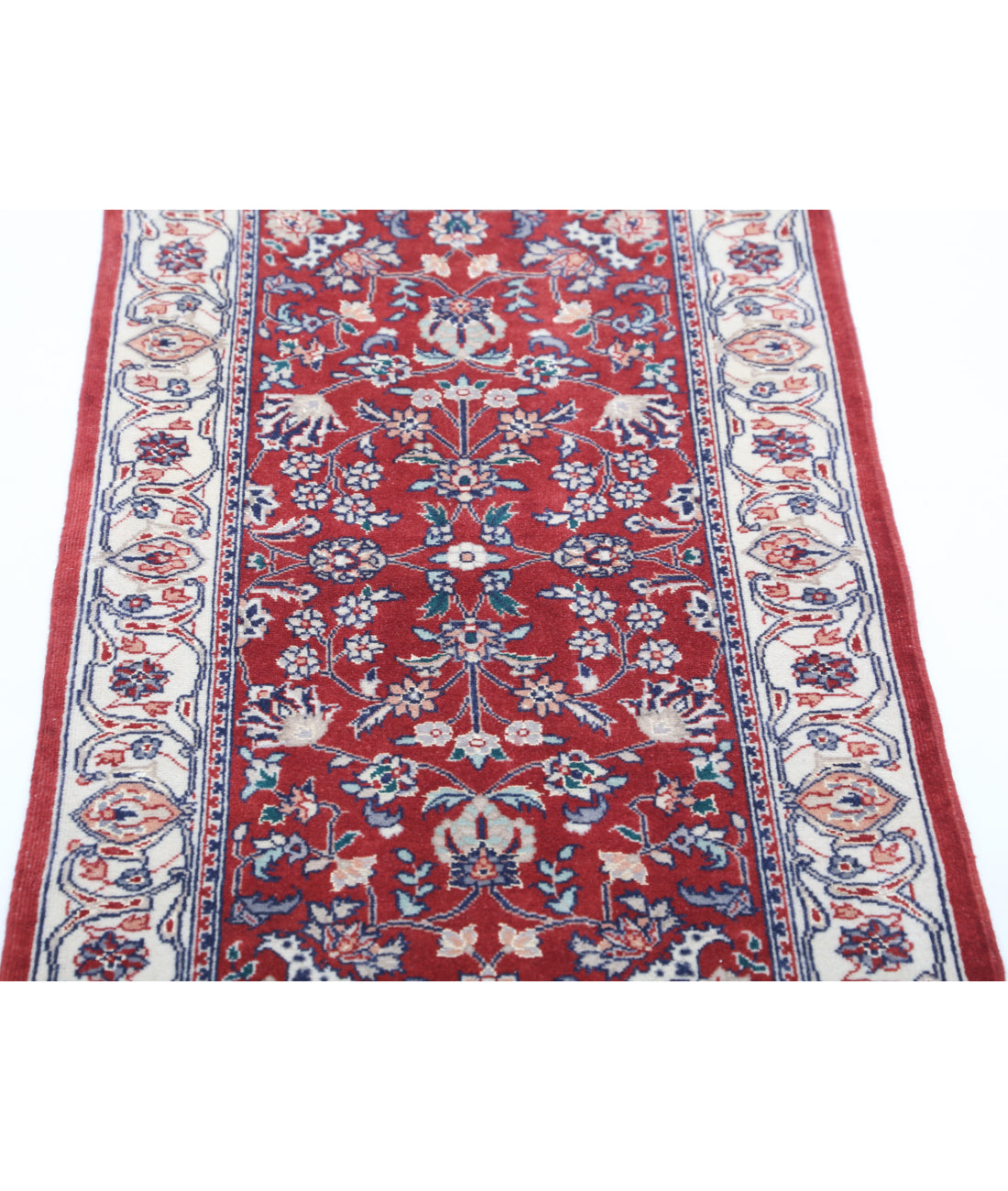 Heritage 1'11'' X 3'10'' Hand-Knotted Wool-Silk Rug 1'11'' x 3'10'' (58 X 115) / Red / Ivory