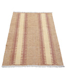 Kafkas-Kilim 2'7'' X 4'0'' Hand-Knotted Wool Kilim 2'7'' x 4'0'' (78 X 120) / Taupe / Ivory