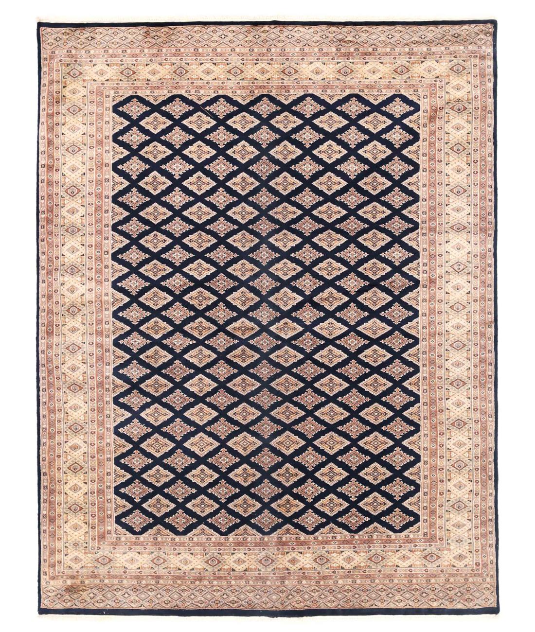 Hand Knotted Tribal Bokhara Wool Rug - 6'5'' x 8'5'' 6' 5" X 8' 5" ( 196 X 257 ) / Black / Beige