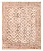 Hand Knotted Tribal Bokhara Wool Rug - 8'5'' x 10'1'' 8' 5" X 10' 1" ( 257 X 307 ) / Beige / Rust