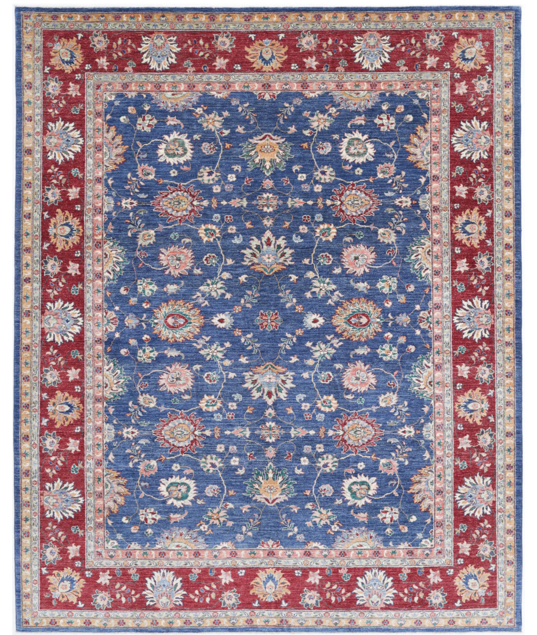 Ziegler 7'9'' X 9'8'' Hand-Knotted Wool Rug 7'9'' x 9'8'' (233 X 290) / Blue / Red