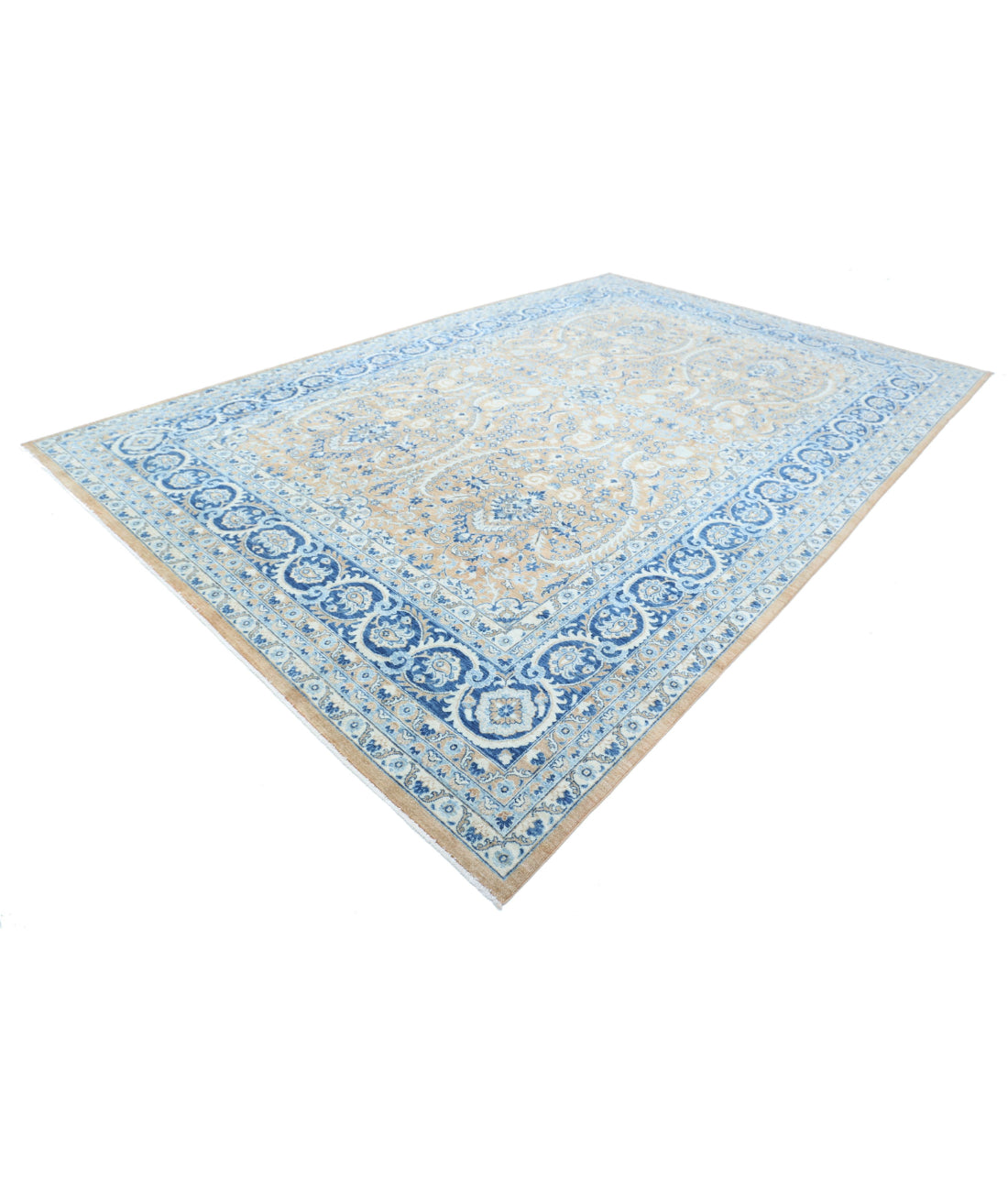 Ziegler 9'6'' X 14'2'' Hand-Knotted Wool Rug 9'6'' x 14'2'' (285 X 425) / Taupe / Blue