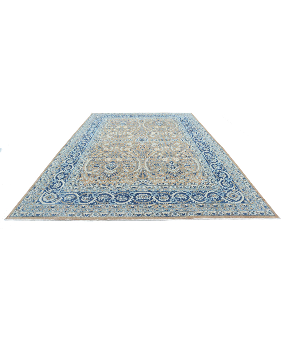 Ziegler 9'6'' X 14'2'' Hand-Knotted Wool Rug 9'6'' x 14'2'' (285 X 425) / Taupe / Blue