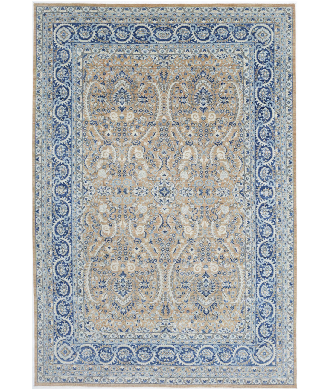 Ziegler 9'6'' X 14'2'' Hand-Knotted Wool Rug 9'6'' x 14'2'' (285 X 425) / Taupe / Blue