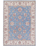 Ziegler 4'10'' X 6'11'' Hand-Knotted Wool Rug 4'10'' x 6'11'' (145 X 208) / Blue / Ivory