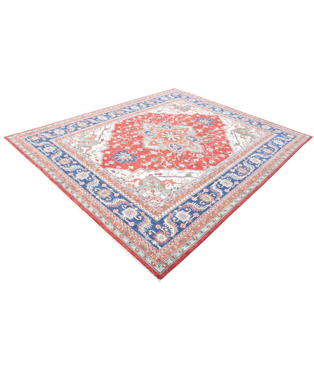 Heriz 7'11'' X 9'9'' Hand-Knotted Wool Rug 7'11'' x 9'9'' (238 X 293) / Purple / Blue