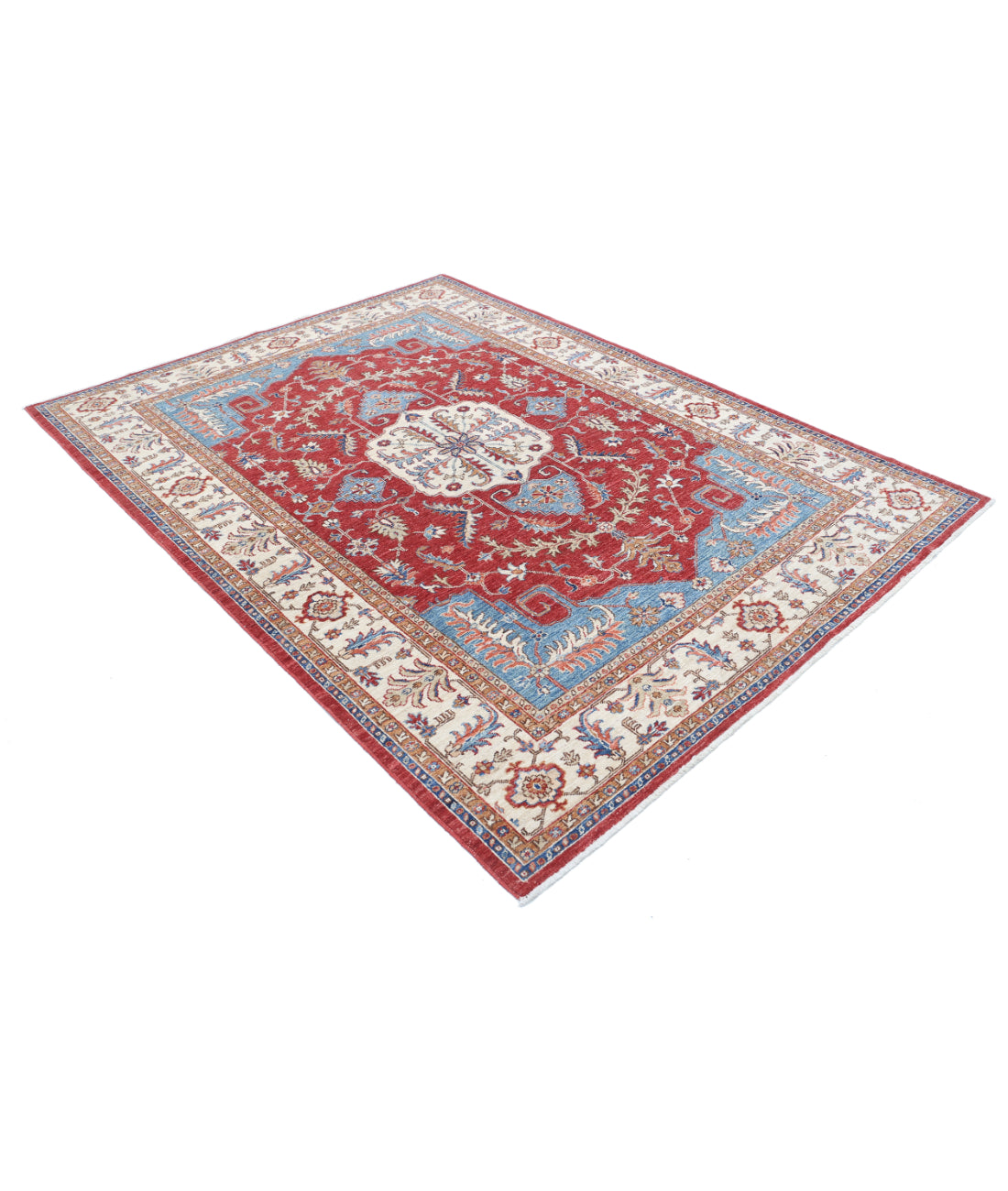 Heriz 5'9'' X 7'9'' Hand-Knotted Wool Rug 5'9'' x 7'9'' (173 X 233) / Red / Ivory