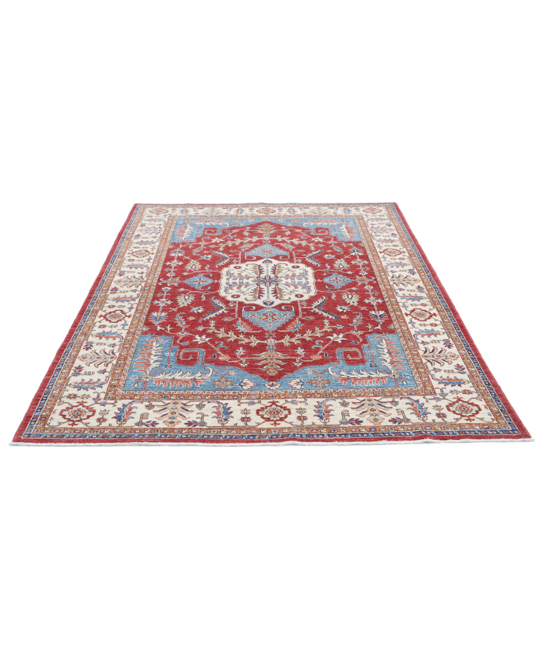 Heriz 5'9'' X 7'9'' Hand-Knotted Wool Rug 5'9'' x 7'9'' (173 X 233) / Red / Ivory