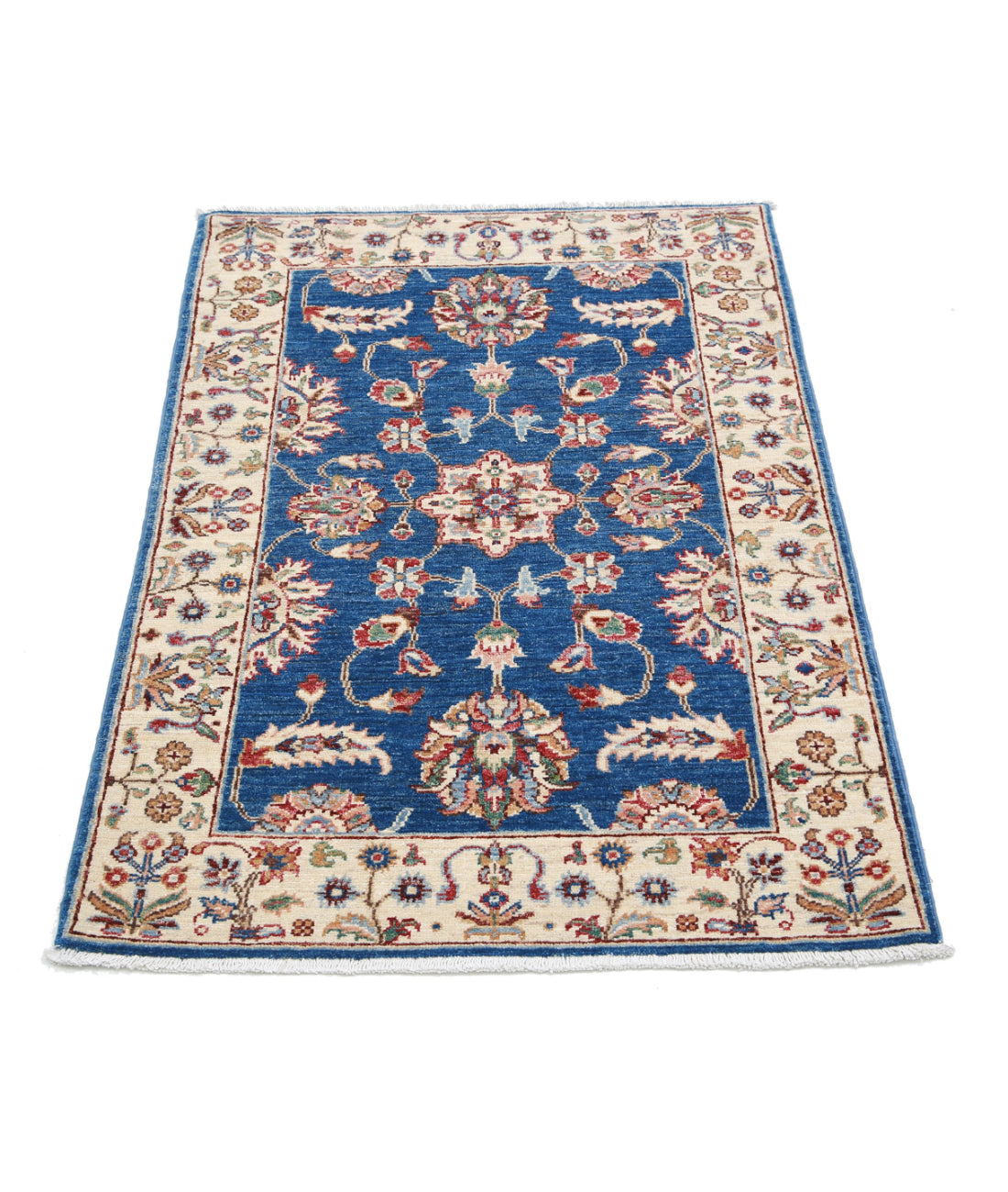 Ziegler 2'7'' X 3'10'' Hand-Knotted Wool Rug 2'7'' x 3'10'' (78 X 115) / Blue / Ivory