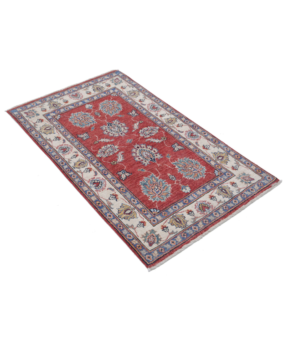 Ziegler 2'7'' X 4'4'' Hand-Knotted Wool Rug 2'7'' x 4'4'' (78 X 130) / Red / Ivory