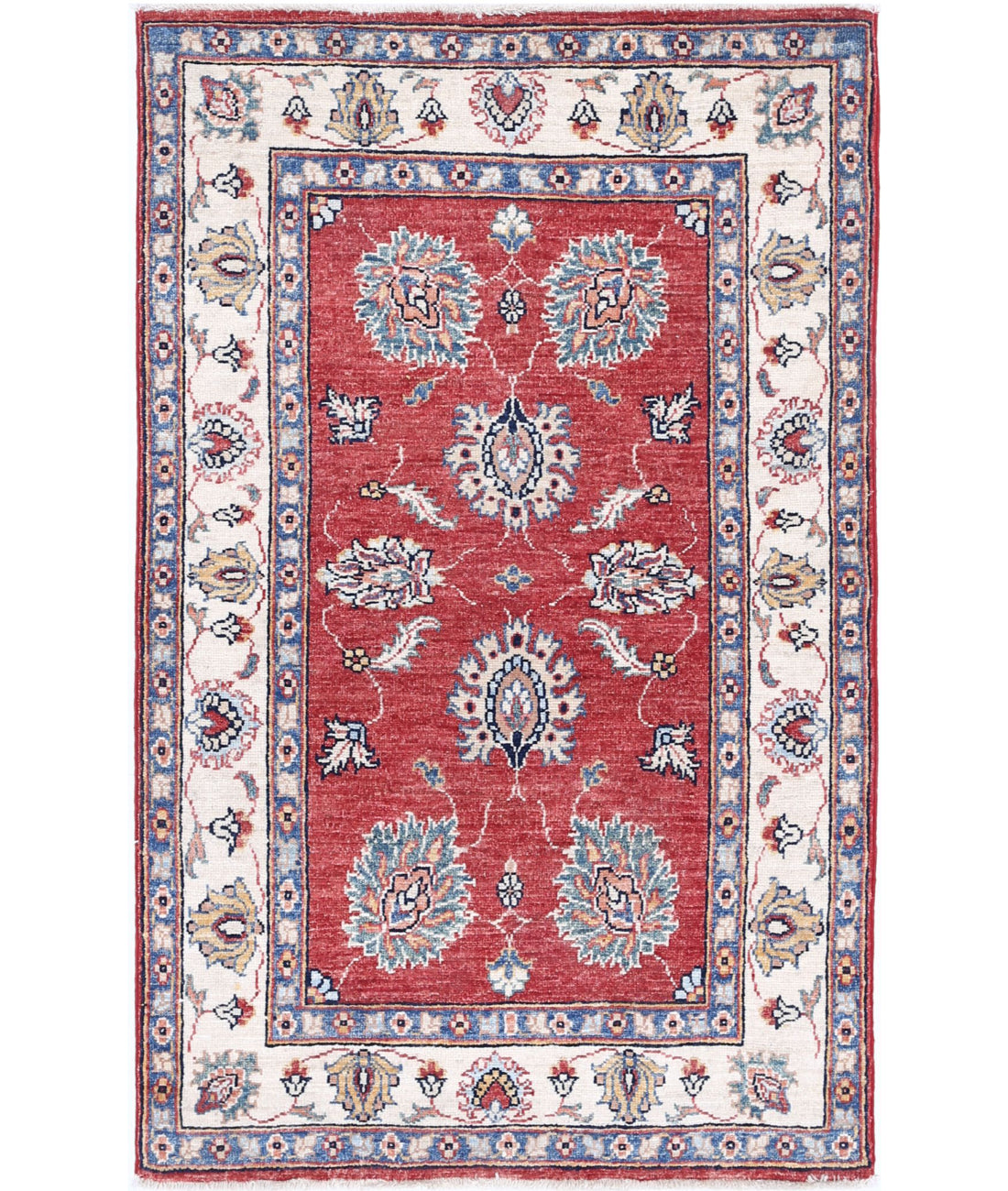 Ziegler 2'7'' X 4'4'' Hand-Knotted Wool Rug 2'7'' x 4'4'' (78 X 130) / Red / Ivory
