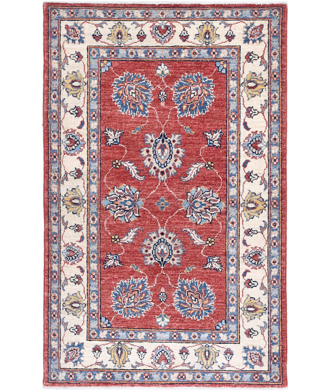 Ziegler 2'7'' X 4'2'' Hand-Knotted Wool Rug 2'7'' x 4'2'' (78 X 125) / Red / Ivory