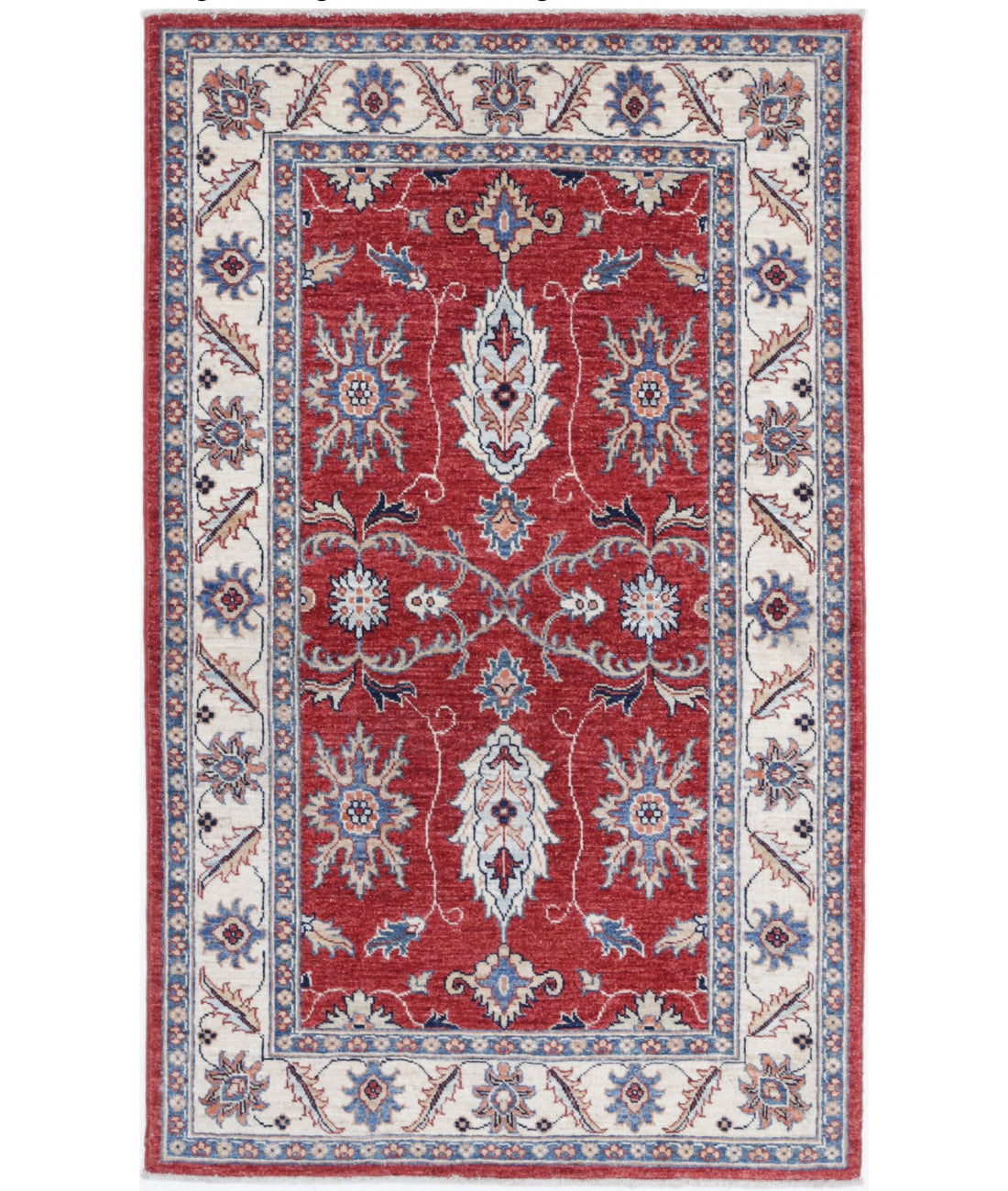 Ziegler 3'1'' X 4'11'' Hand-Knotted Wool Rug 3'1'' x 4'11'' (93 X 148) / Red / Ivory