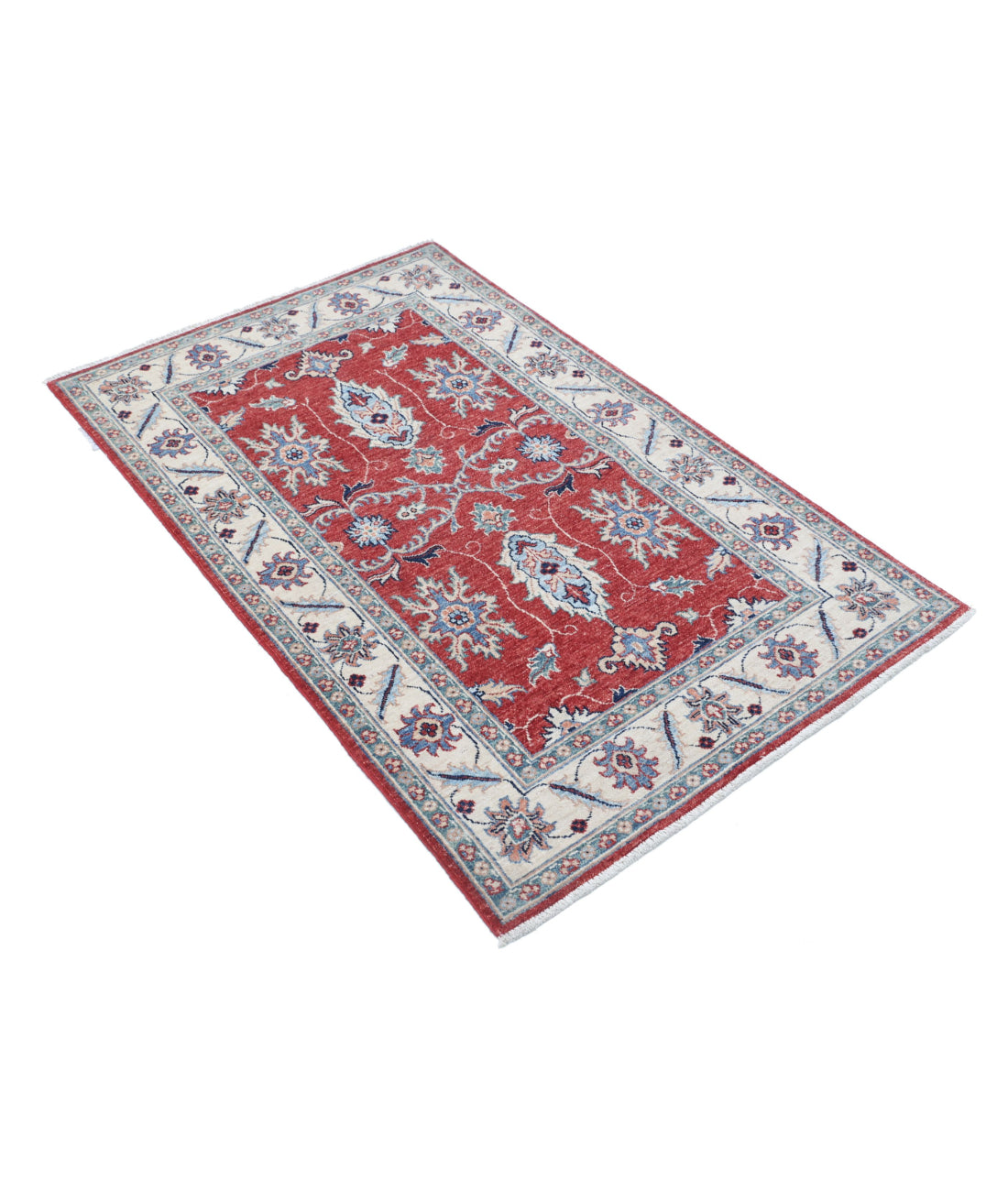 Ziegler 3'0'' X 4'8'' Hand-Knotted Wool Rug 3'0'' x 4'8'' (90 X 140) / Red / Ivory