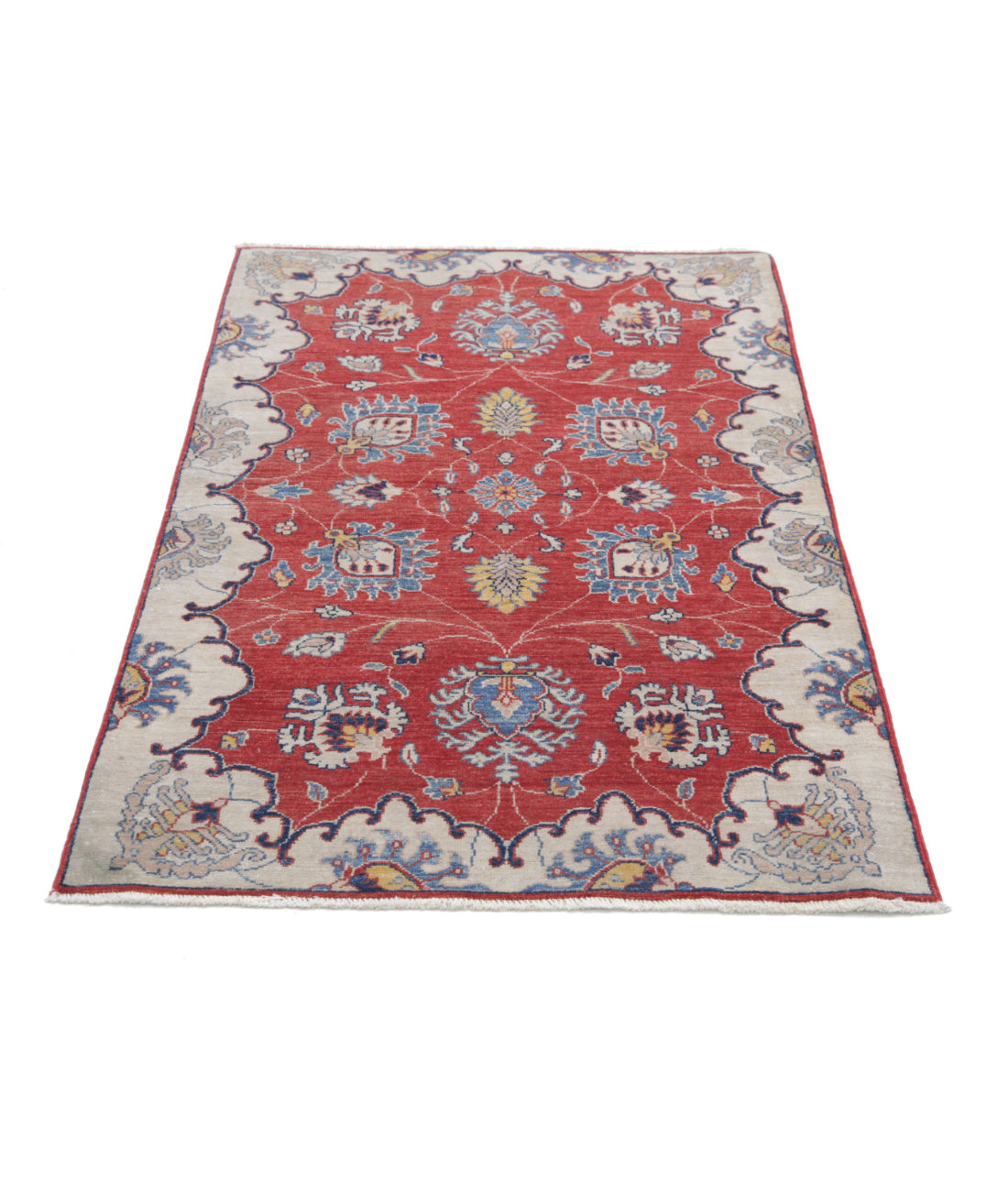 Ziegler 3'1'' X 5'1'' Hand-Knotted Wool Rug 3'1'' x 5'1'' (93 X 153) / Red / Ivory