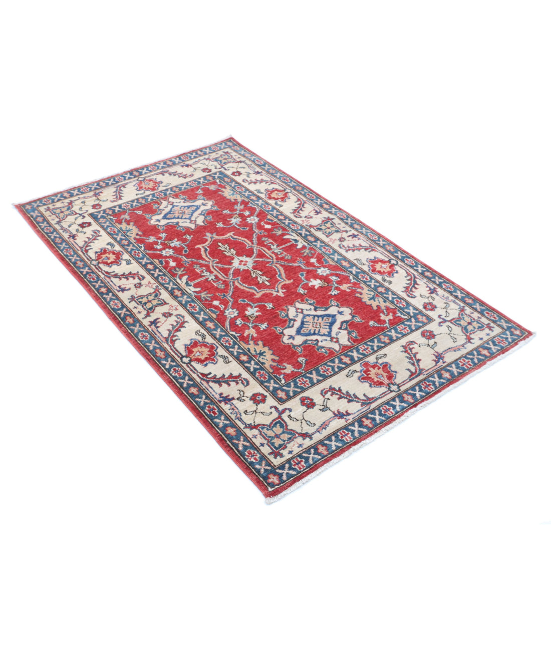 Ziegler 3'1'' X 4'10'' Hand-Knotted Wool Rug 3'1'' x 4'10'' (93 X 145) / Red / Ivory