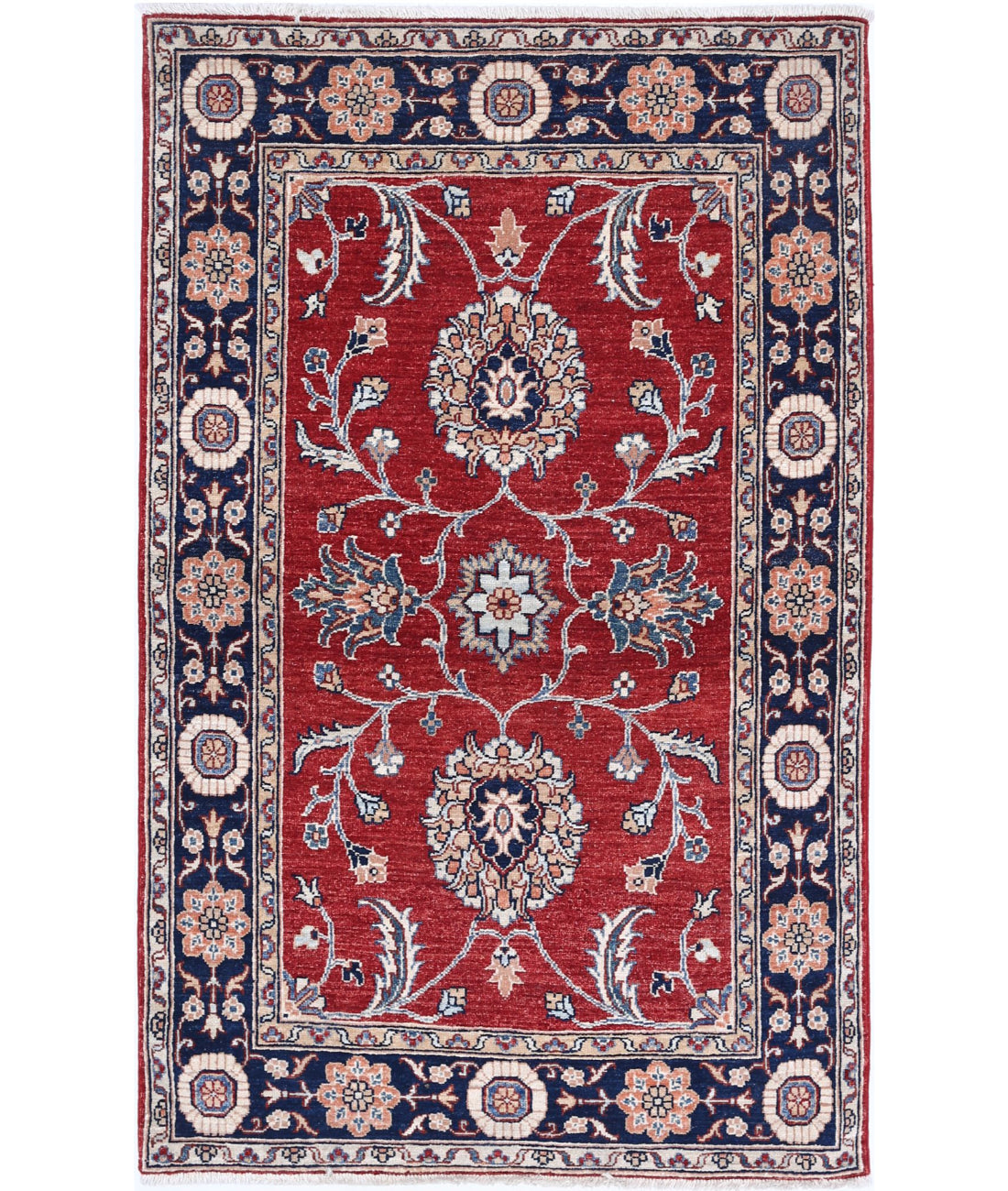 Ziegler 3'2'' X 5'1'' Hand-Knotted Wool Rug 3'2'' x 5'1'' (95 X 153) / Red / Blue