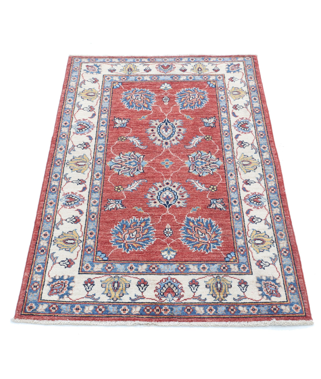 Ziegler 2'6'' X 4'0'' Hand-Knotted Wool Rug 2'6'' x 4'0'' (75 X 120) / Red / Ivory