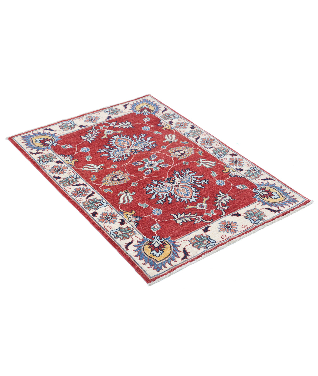 Ziegler 2'9'' X 3'10'' Hand-Knotted Wool Rug 2'9'' x 3'10'' (83 X 115) / Red / Ivory