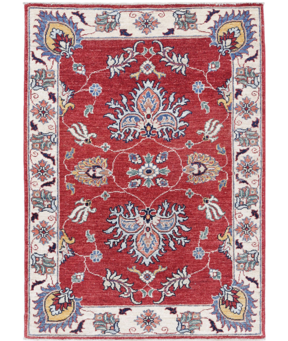 Ziegler 2'9'' X 3'10'' Hand-Knotted Wool Rug 2'9'' x 3'10'' (83 X 115) / Red / Ivory