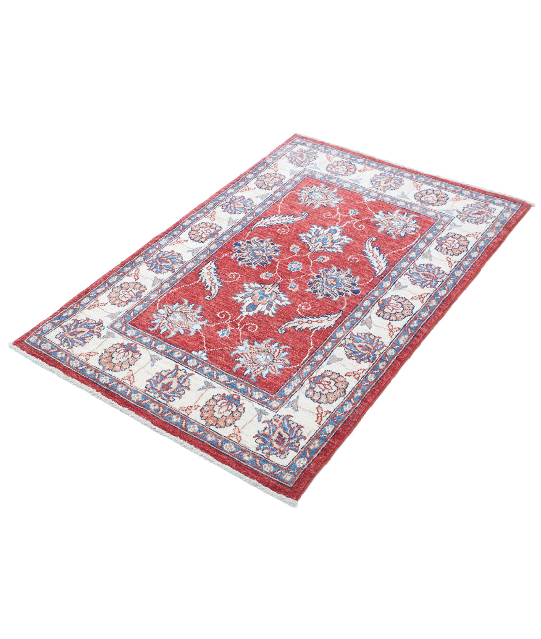 Ziegler 2'9'' X 4'2'' Hand-Knotted Wool Rug 2'9'' x 4'2'' (83 X 125) / Red / Ivory