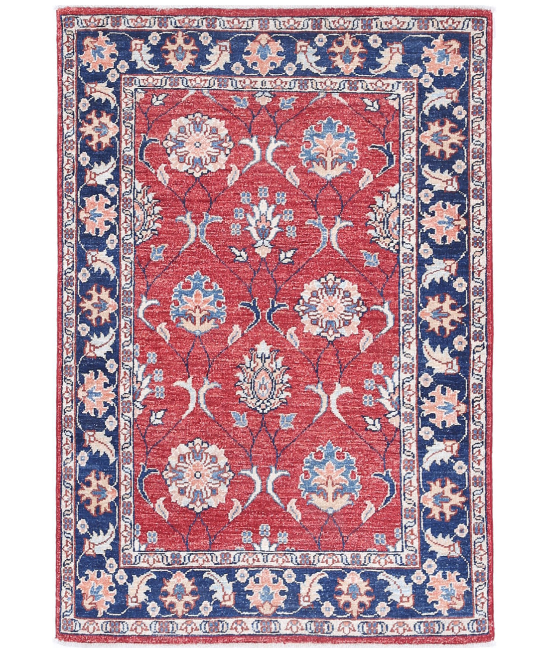 Ziegler 2'9'' X 4'0'' Hand-Knotted Wool Rug 2'9'' x 4'0'' (83 X 120) / Red / Blue