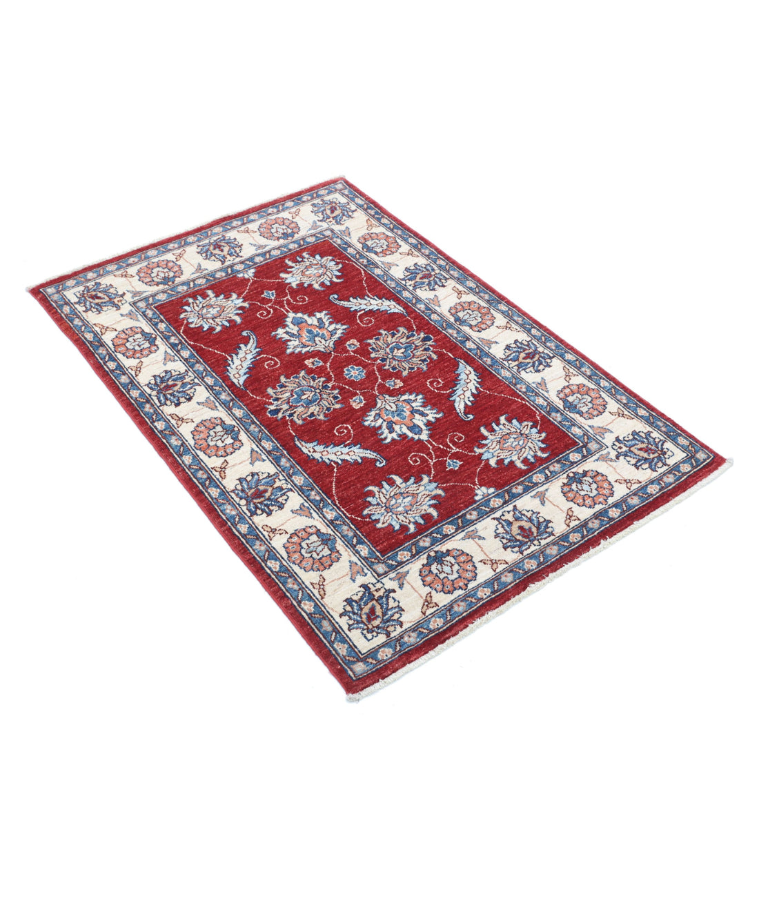 Ziegler 2'9'' X 4'0'' Hand-Knotted Wool Rug 2'9'' x 4'0'' (83 X 120) / Red / Ivory