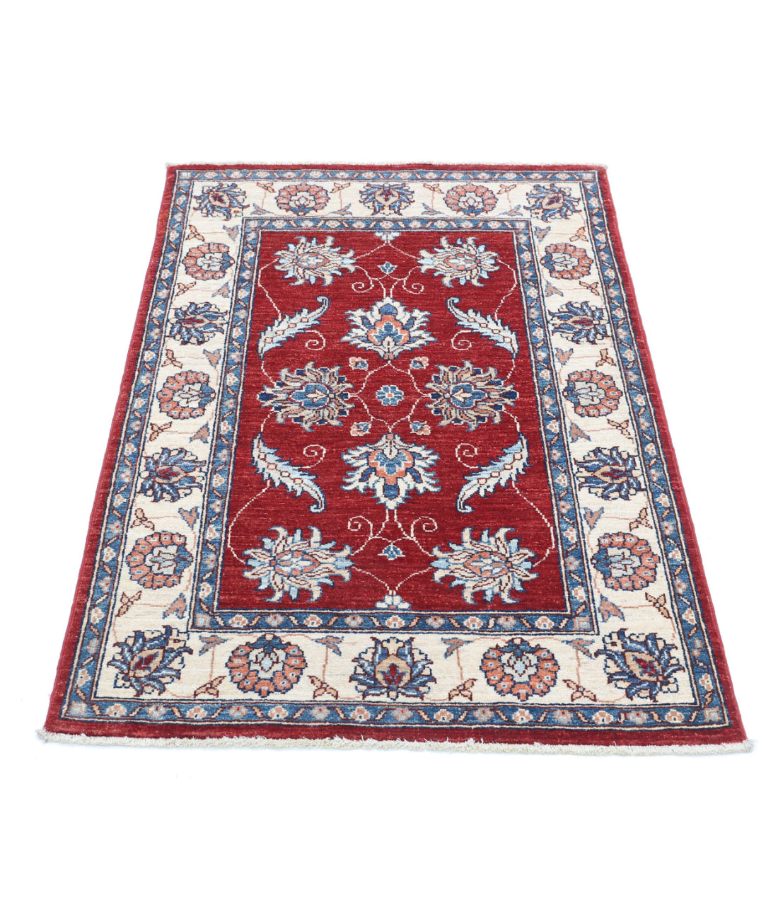 Ziegler 2'9'' X 4'0'' Hand-Knotted Wool Rug 2'9'' x 4'0'' (83 X 120) / Red / Ivory
