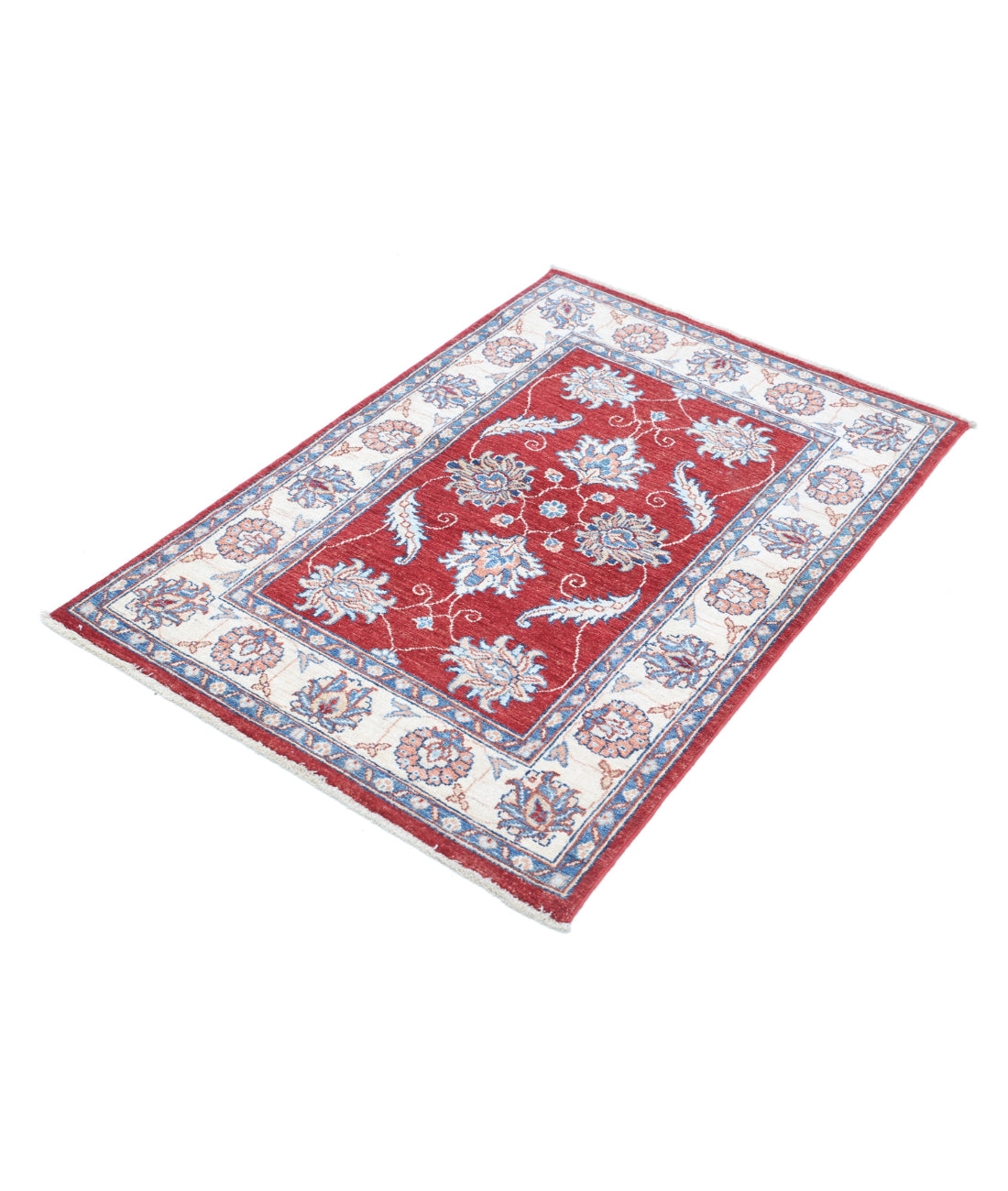 Ziegler 2'9'' X 4'0'' Hand-Knotted Wool Rug 2'9'' x 4'0'' (83 X 120) / Red / Ivory
