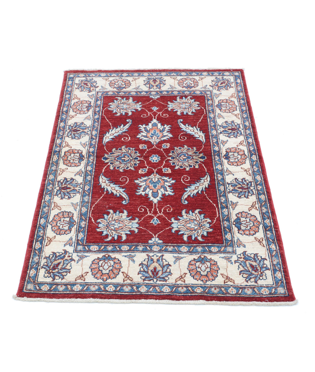 Ziegler 2'9'' X 4'0'' Hand-Knotted Wool Rug 2'9'' x 4'0'' (83 X 120) / Red / Ivory