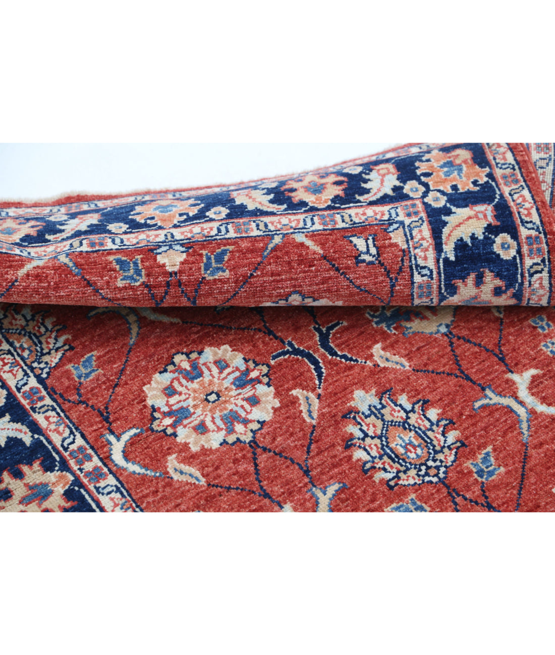 Ziegler 2'8'' X 4'3'' Hand-Knotted Wool Rug 2'8'' x 4'3'' (80 X 128) / Rust / Blue