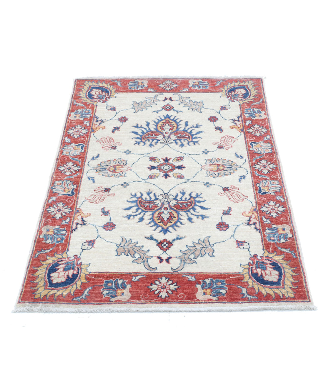 Ziegler 2'7'' X 4'3'' Hand-Knotted Wool Rug 2'7'' x 4'3'' (78 X 128) / Ivory / Rust