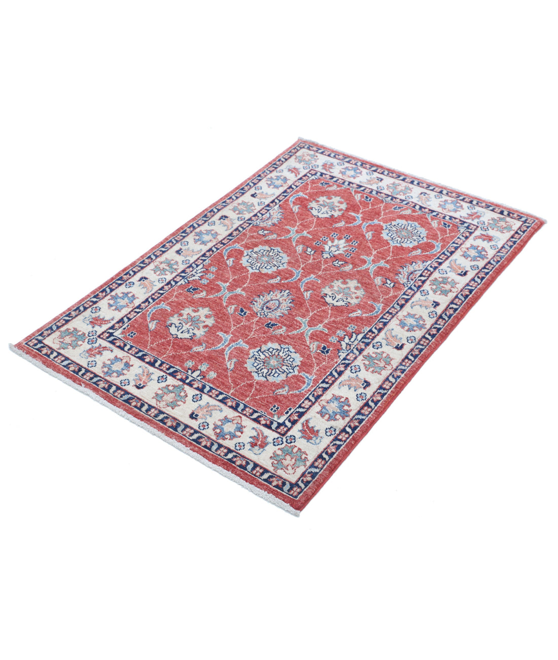 Ziegler 2'8'' X 4'1'' Hand-Knotted Wool Rug 2'8'' x 4'1'' (80 X 123) / Red / Ivory