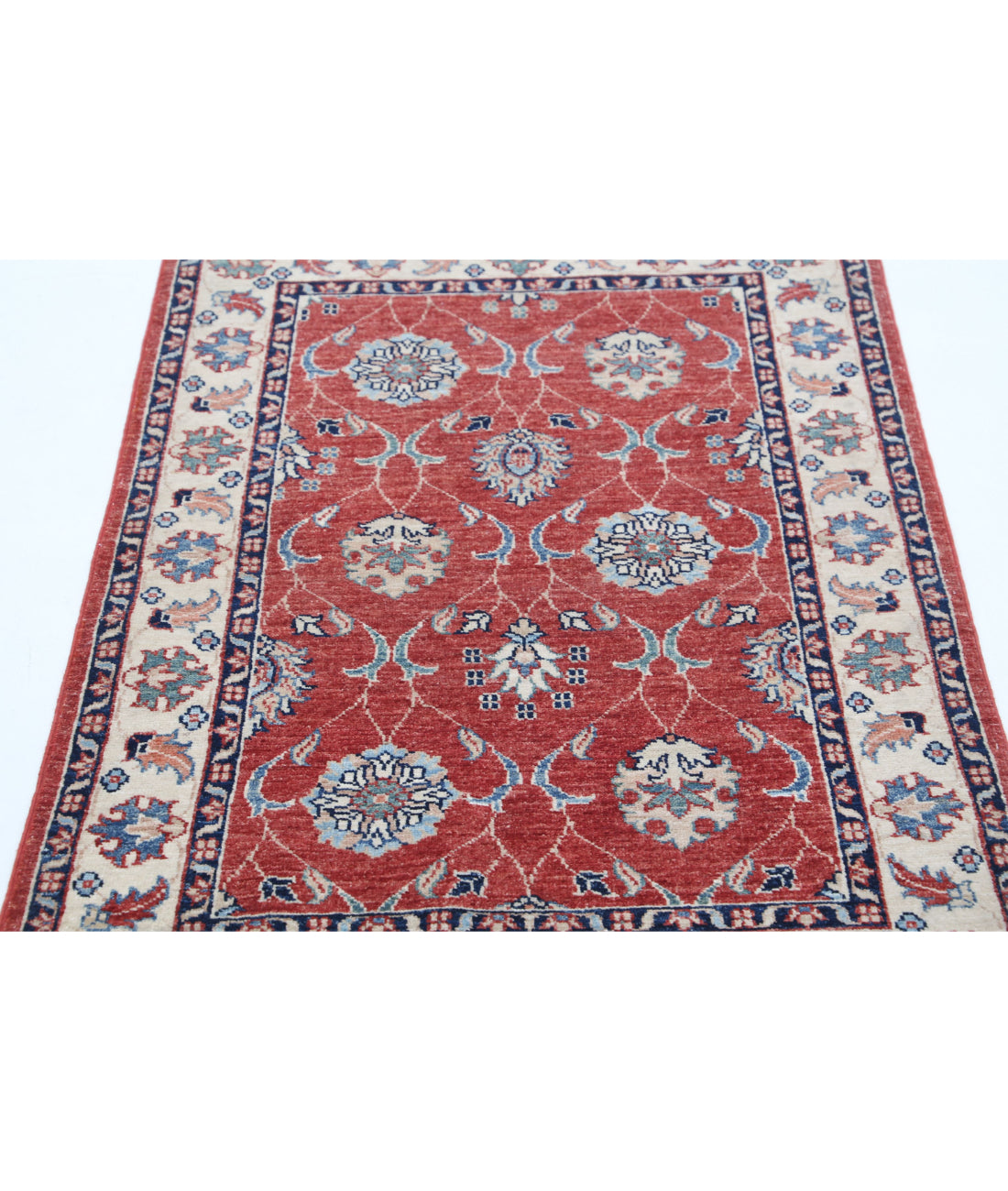 Ziegler 2'8'' X 4'1'' Hand-Knotted Wool Rug 2'8'' x 4'1'' (80 X 123) / Red / Ivory