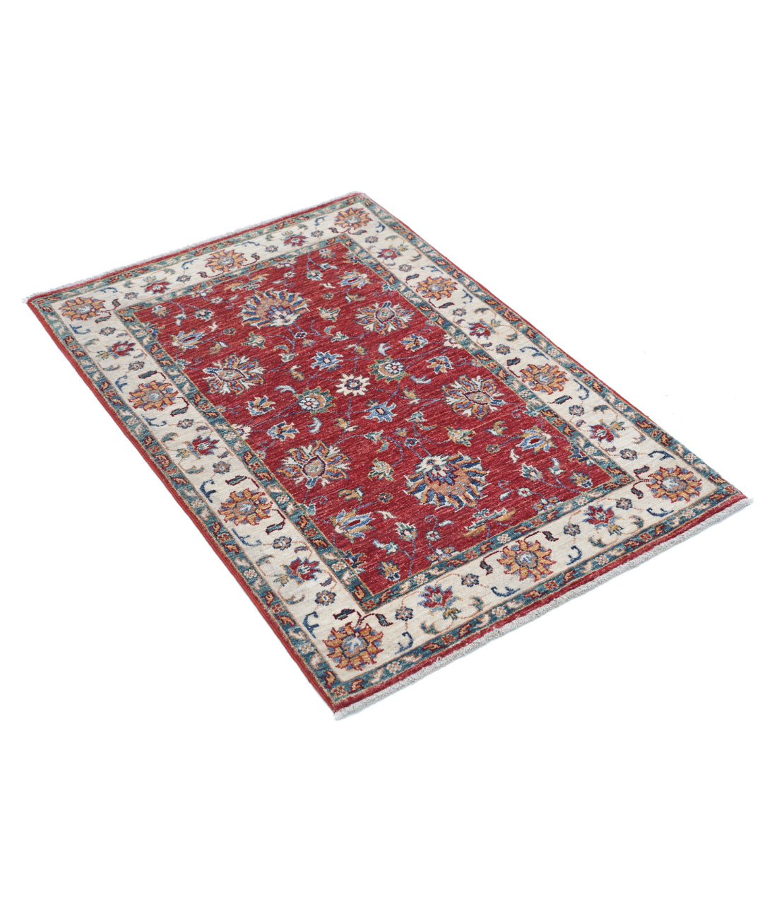 Ziegler 2'8'' X 3'9'' Hand-Knotted Wool Rug 2'8'' x 3'9'' (80 X 113) / Red / Ivory