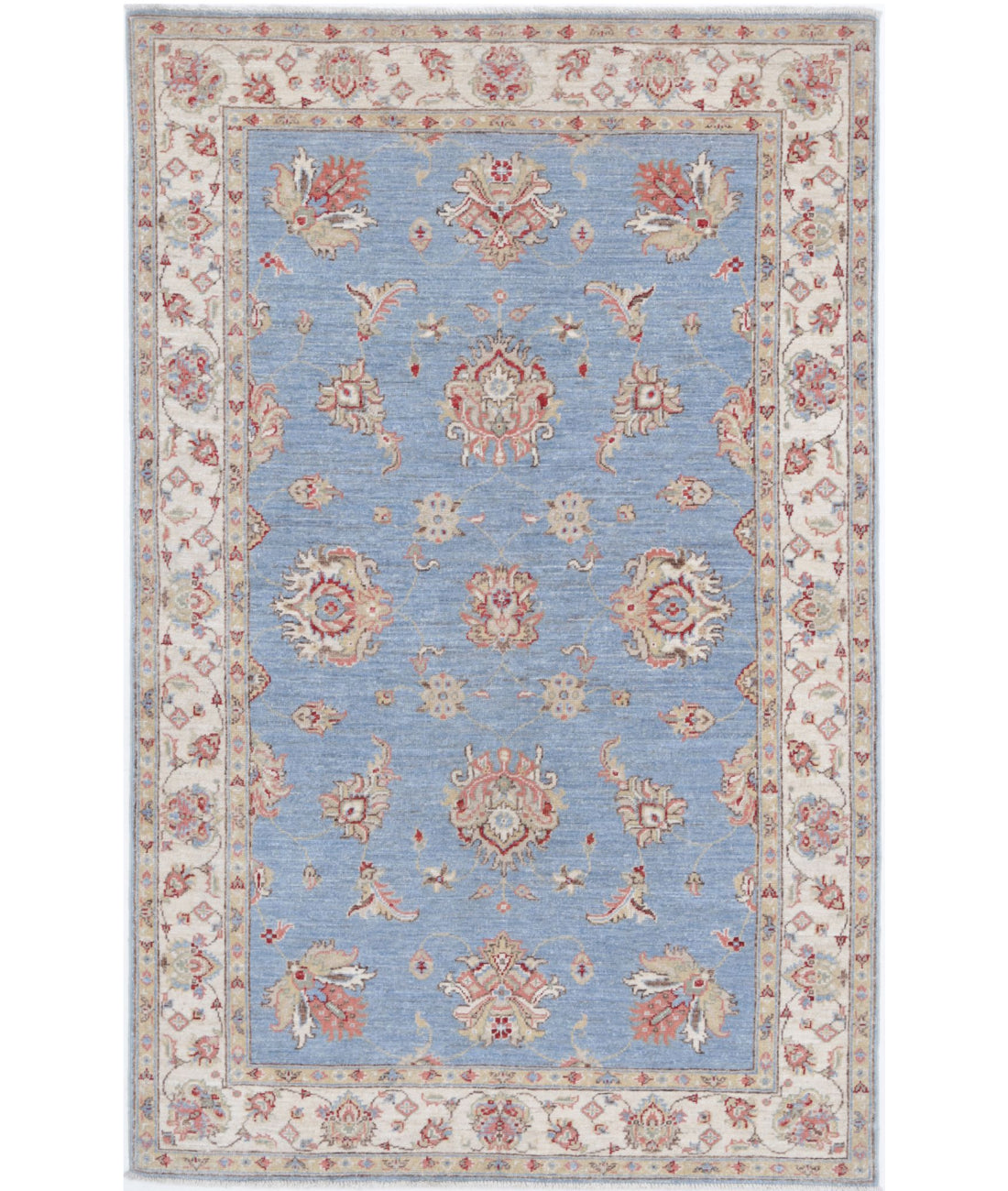 Ziegler 3'9'' X 5'11'' Hand-Knotted Wool Rug 3'9'' x 5'11'' (113 X 178) / Blue / Ivory