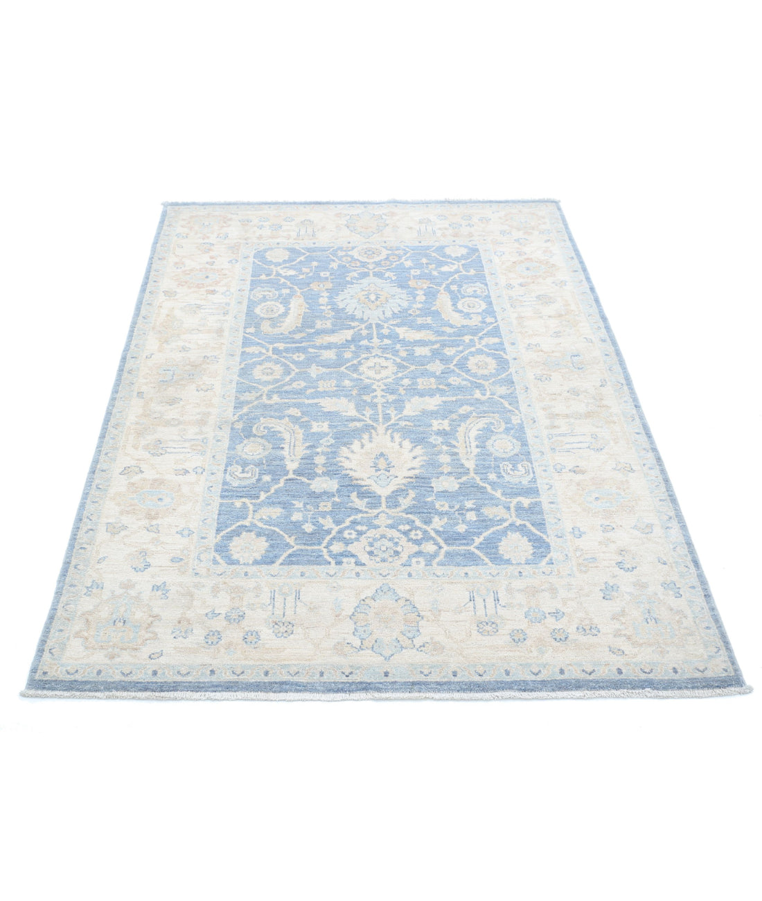 Serenity 4'2'' X 5'9'' Hand-Knotted Wool Rug 4'2'' x 5'9'' (125 X 173) / Grey / Ivory