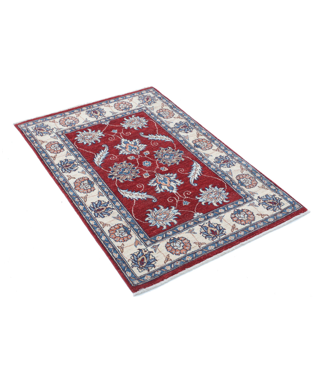 Ziegler 2'9'' X 4'1'' Hand-Knotted Wool Rug 2'9'' x 4'1'' (83 X 123) / Red / Ivory