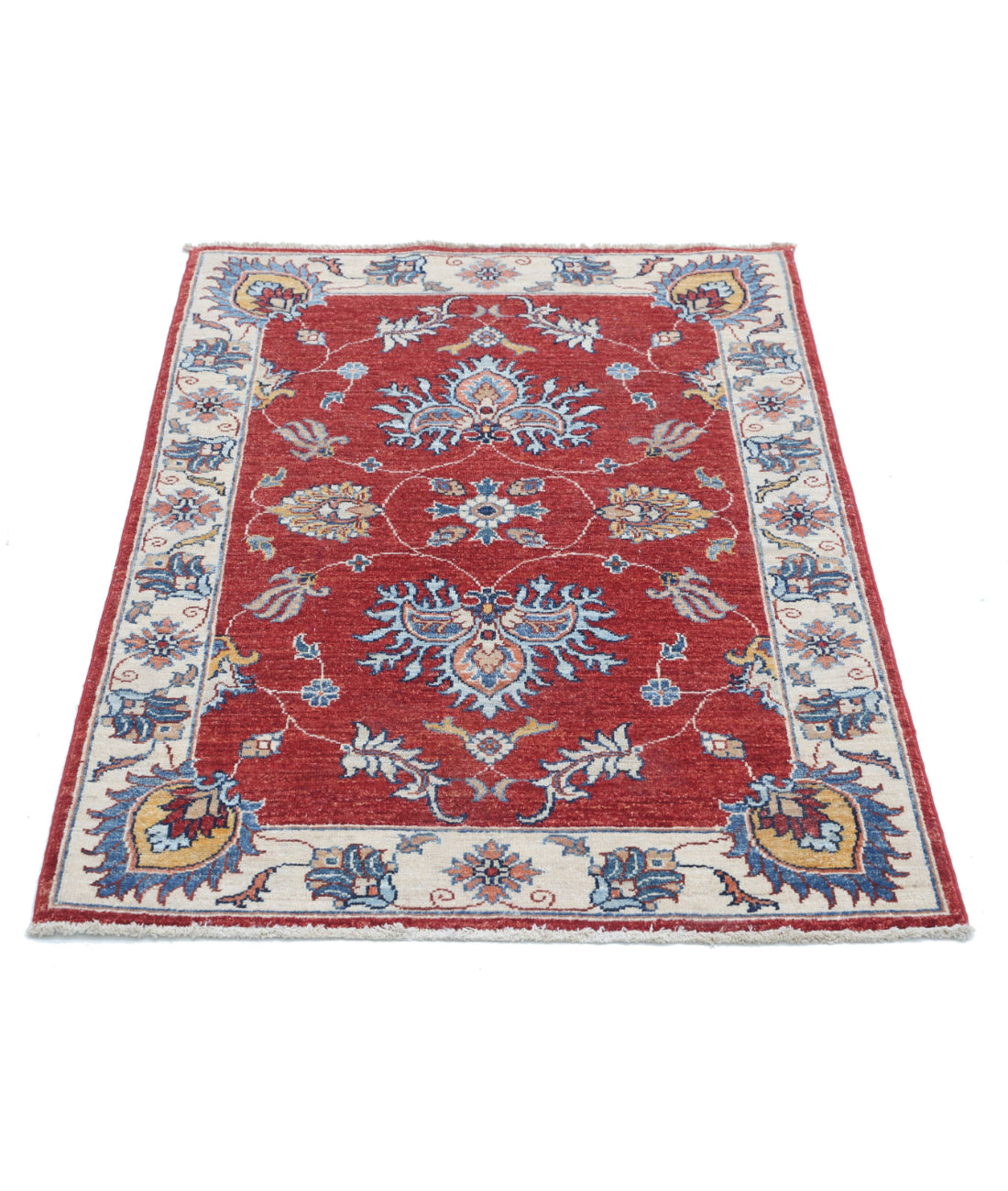 Ziegler 2'9'' X 4'0'' Hand-Knotted Wool Rug 2'9'' x 4'0'' (83 X 120) / Red / Ivory