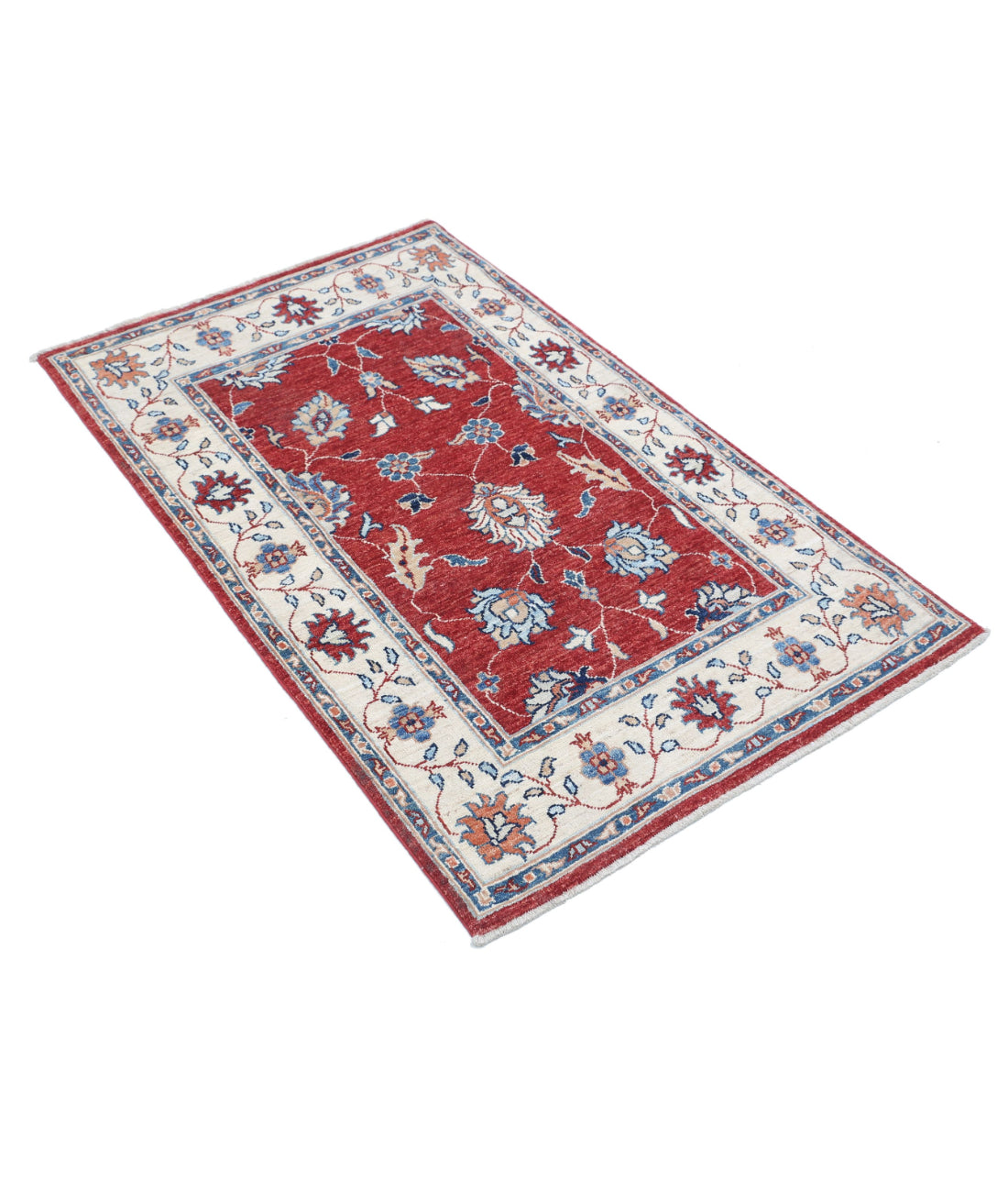 Ziegler 2'8'' X 4'3'' Hand-Knotted Wool Rug 2'8'' x 4'3'' (80 X 128) / Red / Ivory