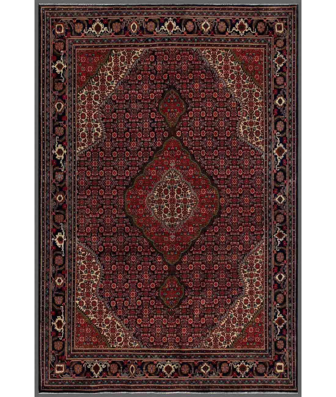 Hand Knotted Heritage Mahi Wool Rug - 6'7'' x 9'8'' 6' 7" X 9' 8" ( 201 X 295 ) / Blue / Red