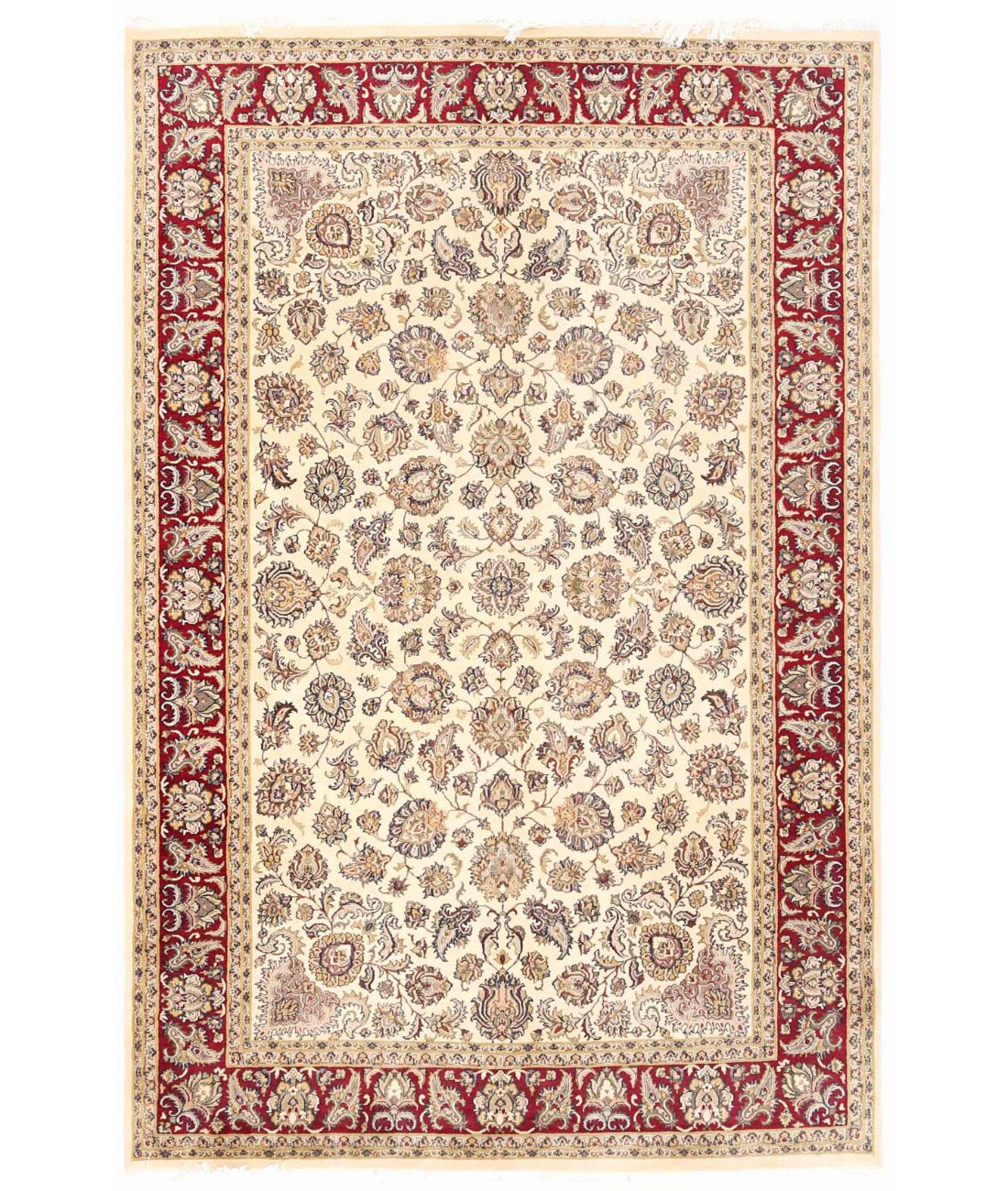 Hand Knotted Heritage Pak Persian Wool Rug - 6'0'' x 9'2'' 6' 0" X 9' 2" ( 183 X 279 ) / Ivory / Red