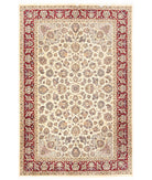 Hand Knotted Heritage Pak Persian Wool Rug - 6'0'' x 9'2'' 6' 0" X 9' 2" ( 183 X 279 ) / Ivory / Red