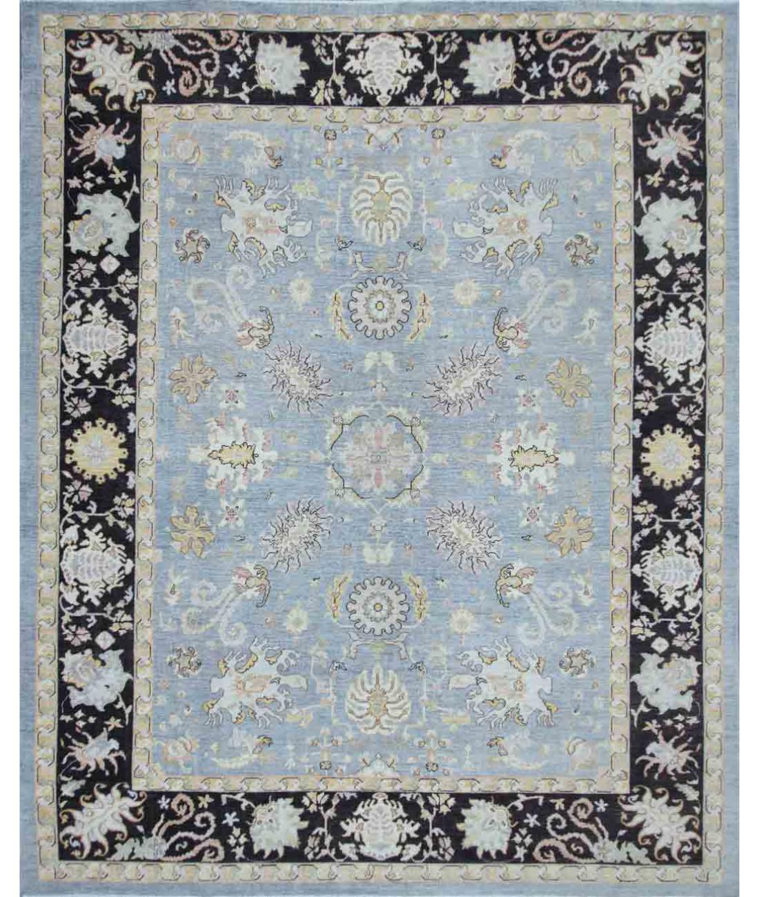 Hand Knotted Ziegler Farhan Wool Rug - 9'2'' x 11'6'' 9' 2" X 11' 6" ( 279 X 351 ) / Grey / Brown